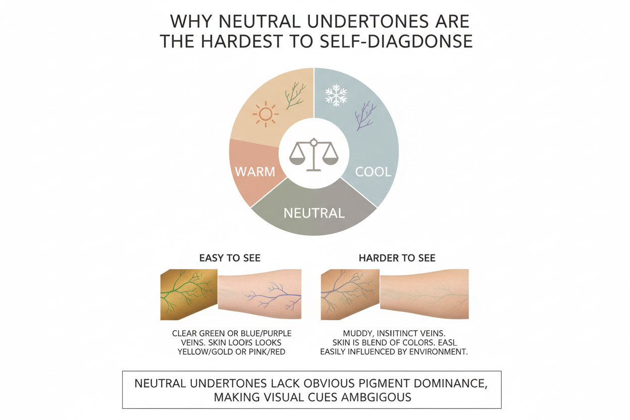 Neutral Undertone Test: Signs and Mistakes section visual for Why Neutral Undertones Are the Hardest to Self-Diagnose