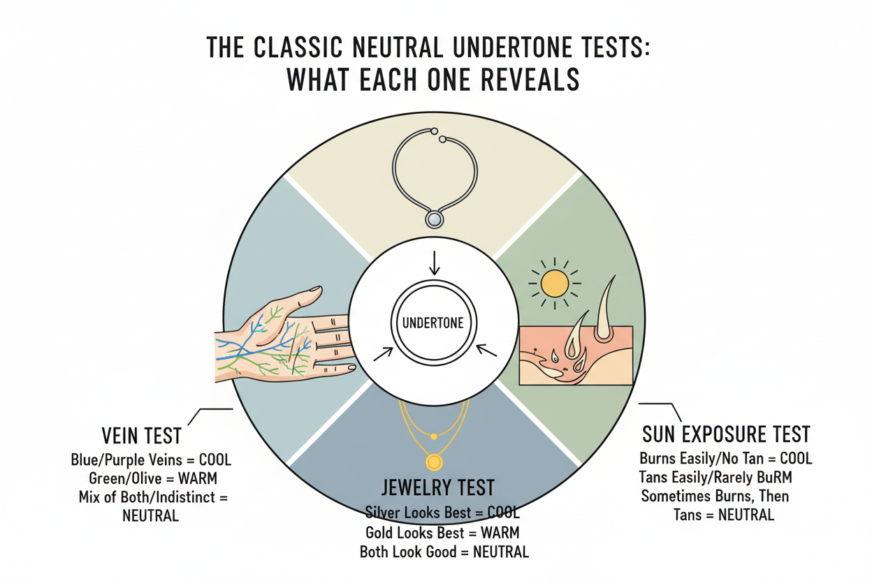 Neutral Undertone Test: Signs and Mistakes section visual for The Classic Neutral Undertone Tests: What Each One Reveals