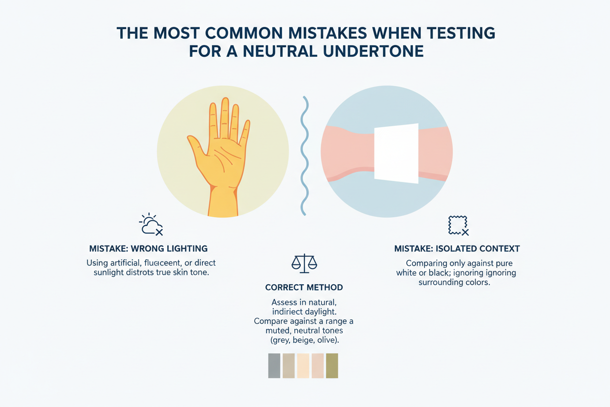 Neutral Undertone Test: Signs and Mistakes section visual for The Most Common Mistakes When Testing for a Neutral Undertone