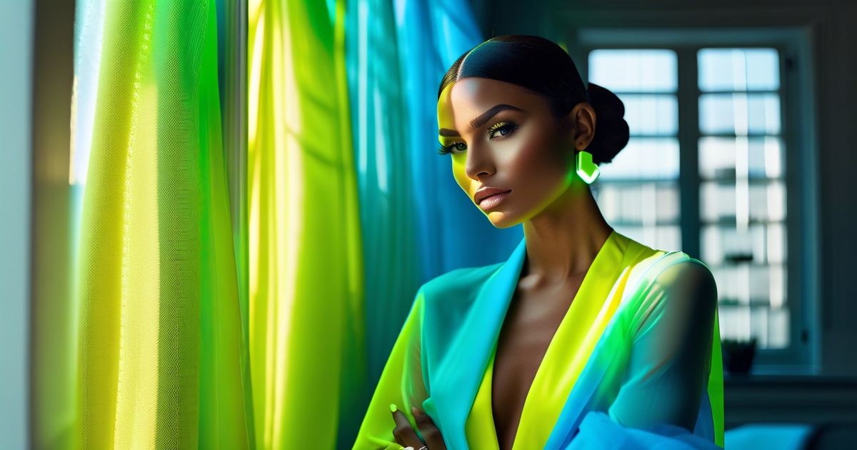 Portrait of woman with olive skin surrounded by colors demonstrating what to avoid