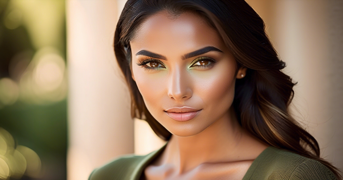 Realistic portrait of woman with olive skin demonstrating overview of olive skin characteristics