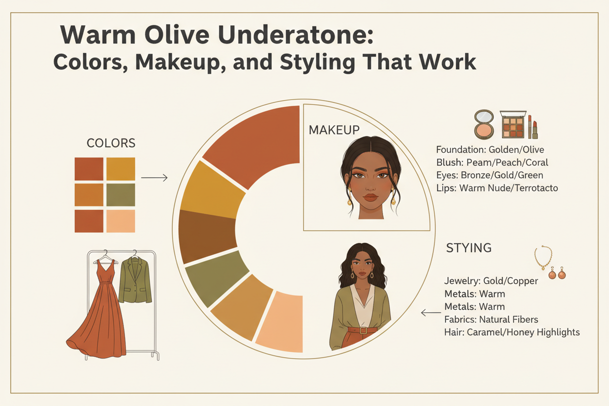 Olive Skin Warm vs Cool Undertone section visual for Warm Olive Undertone: Colors, Makeup, and Styling That Work