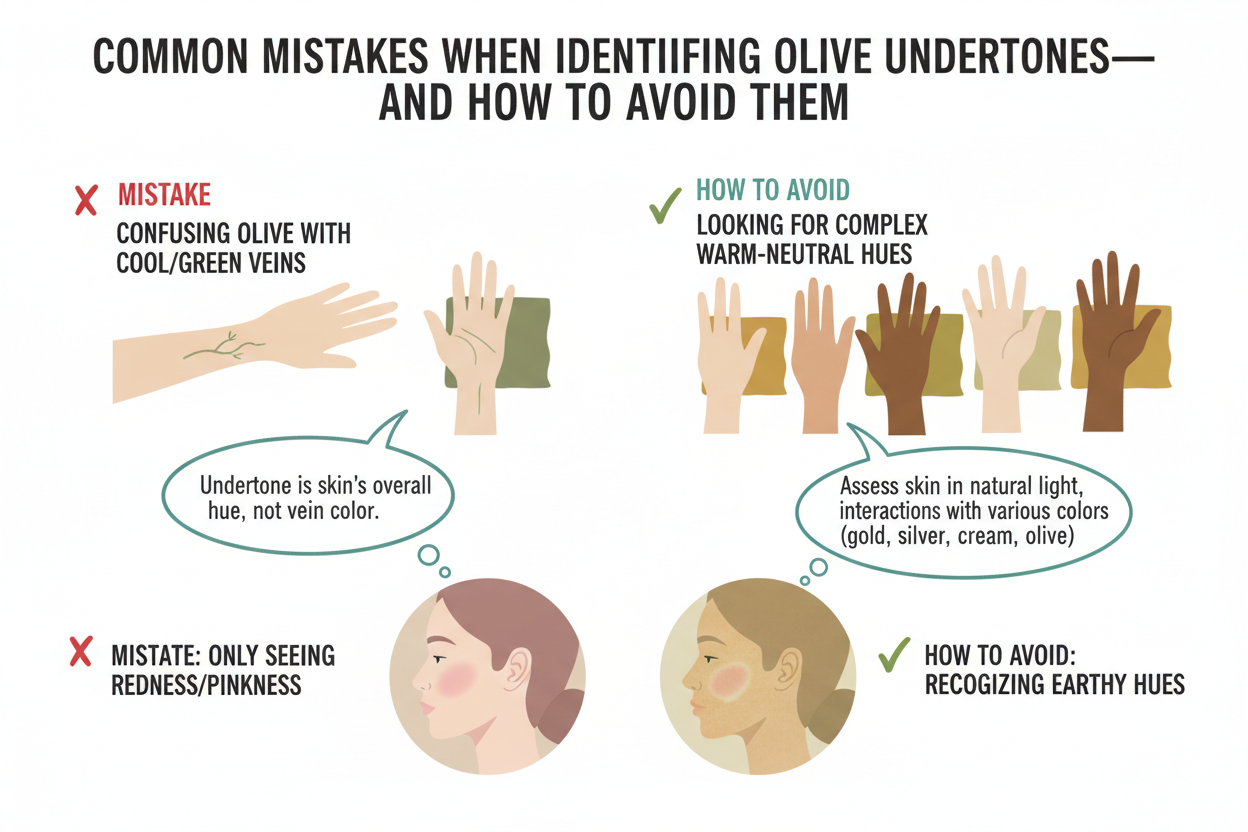 Olive Skin Warm vs Cool Undertone section visual for Common Mistakes When Identifying Olive Undertones—and How to Avoid Them