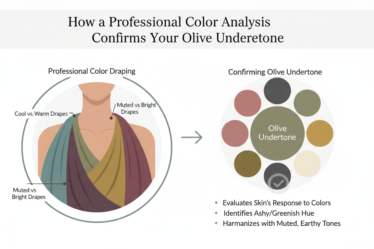 Olive Skin Warm vs Cool Undertone section visual for How a Professional Color Analysis Confirms Your Olive Undertone