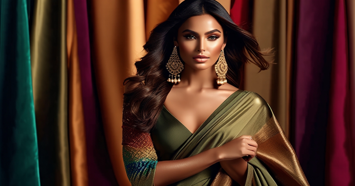 Olive-skinned woman showcasing realistic portrait for color matching
