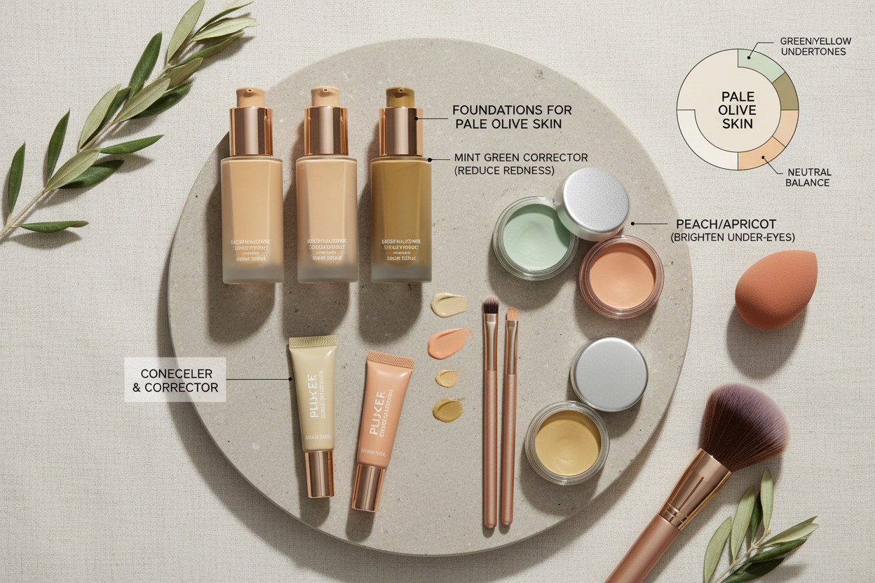 Pale Olive Skin Tone Description section visual for Foundation, Concealer, and Color Matching for Pale Olive Skin