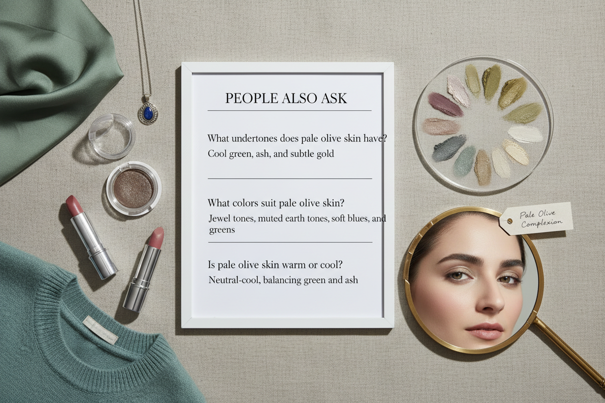 Pale Olive Skin Tone Description section visual for People Also Ask