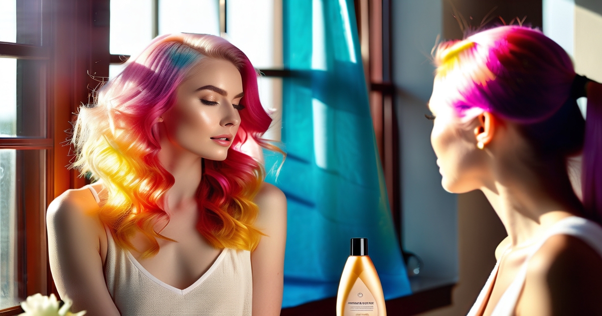 Realistic pale-skinned woman demonstrating hair maintenance techniques