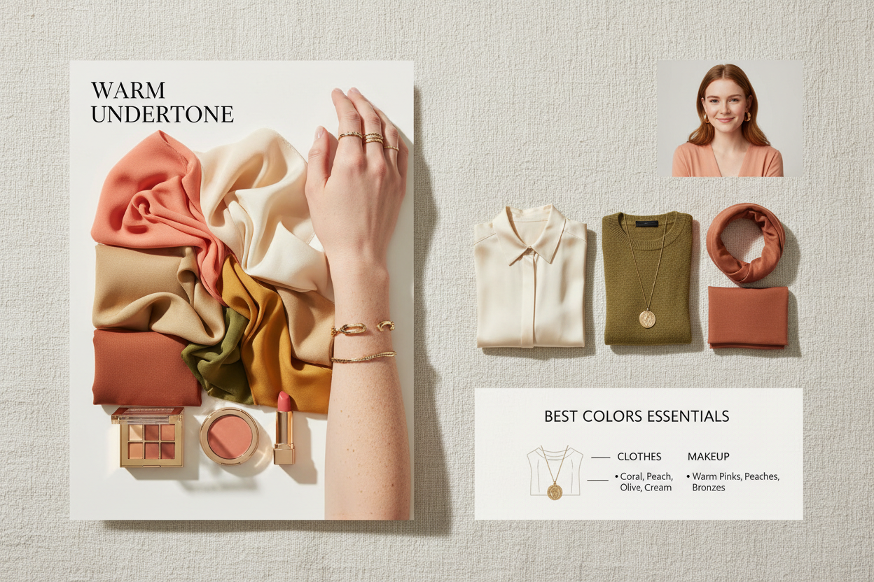 Pale Skin Warm vs Cool Undertone section visual for Best Colors for Pale Skin with a Warm Undertone