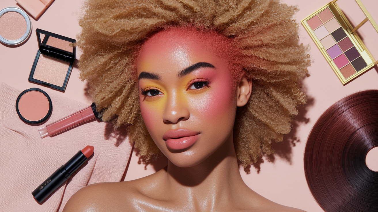 Beautiful woman demonstrating peach skin tone characteristics with warm pink-golden undertones