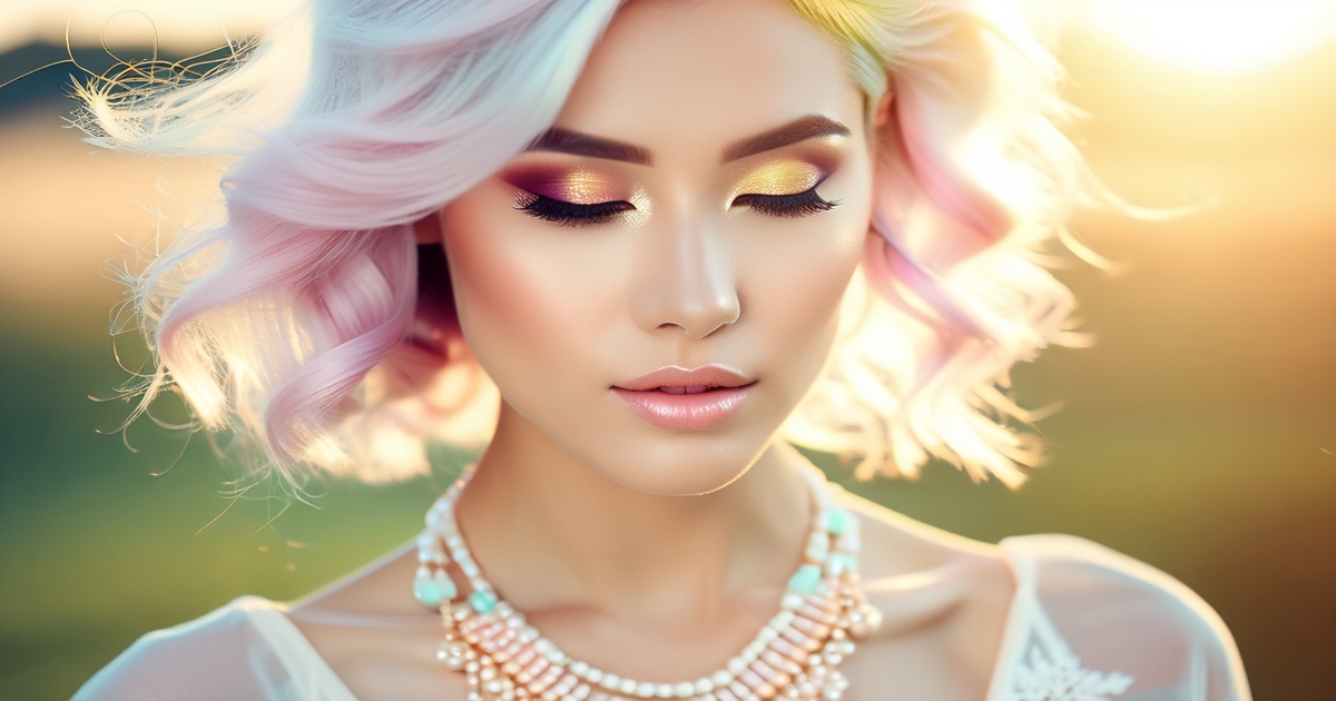 Realistic woman with soft light summer styling
