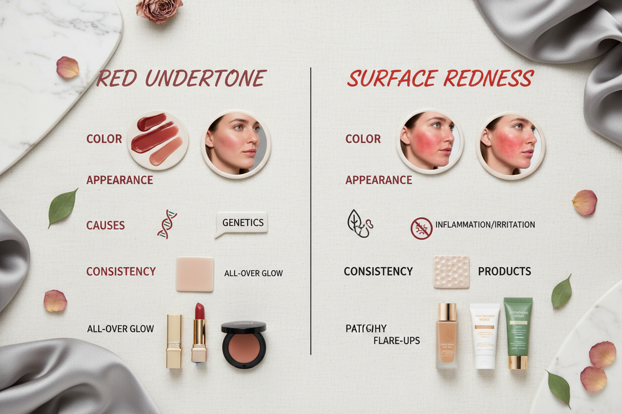 Red Undertone vs Surface Redness section visual for The 5 Key Differences Between Red Undertone and Surface Redness