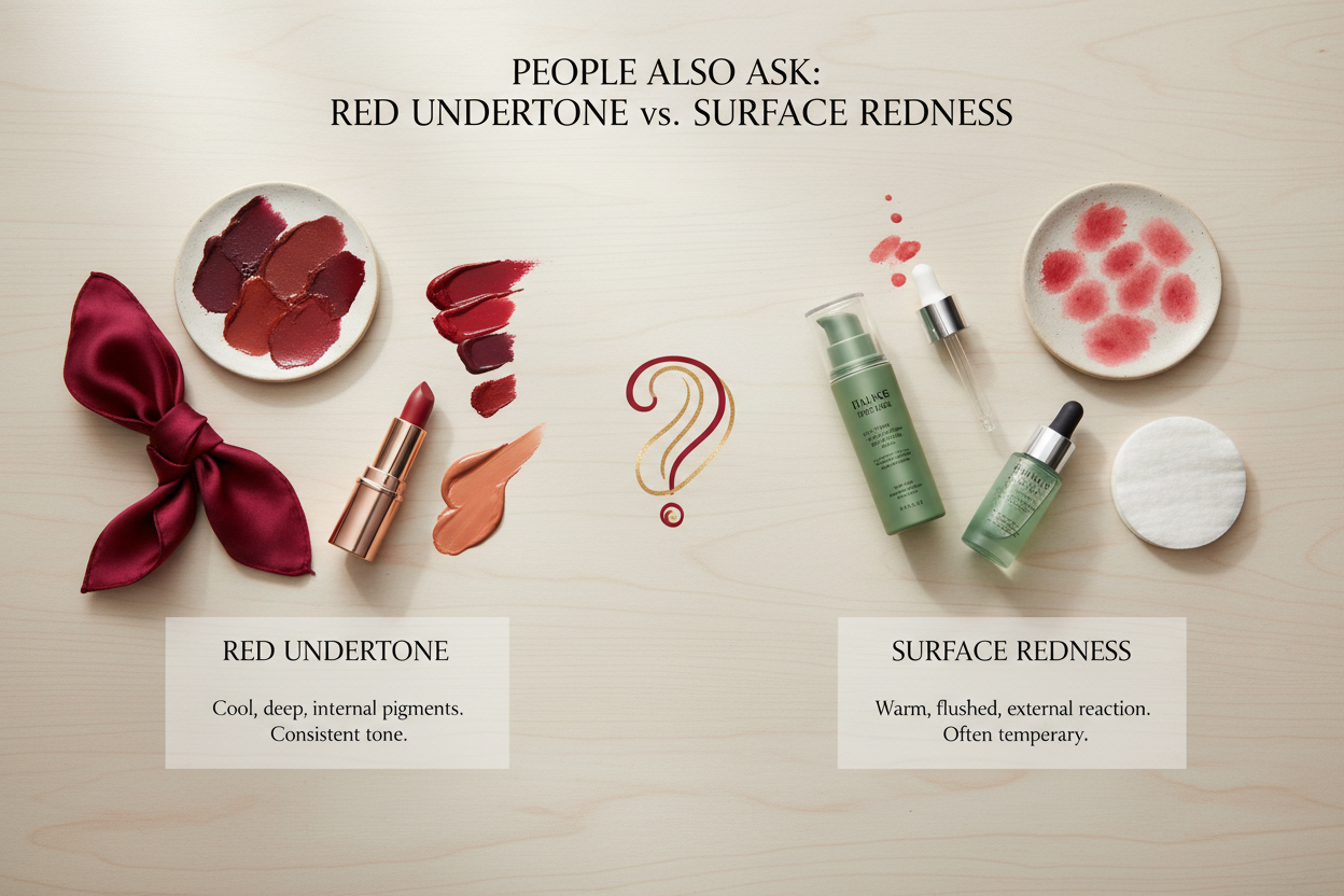 Red Undertone vs Surface Redness section visual for People Also Ask