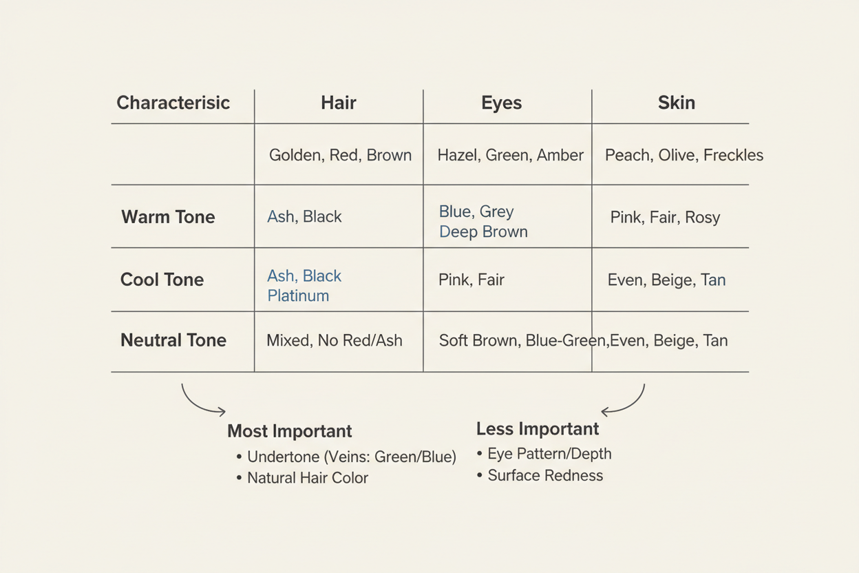 Seasonal Color Analysis Explained for Beginners decision matrix
