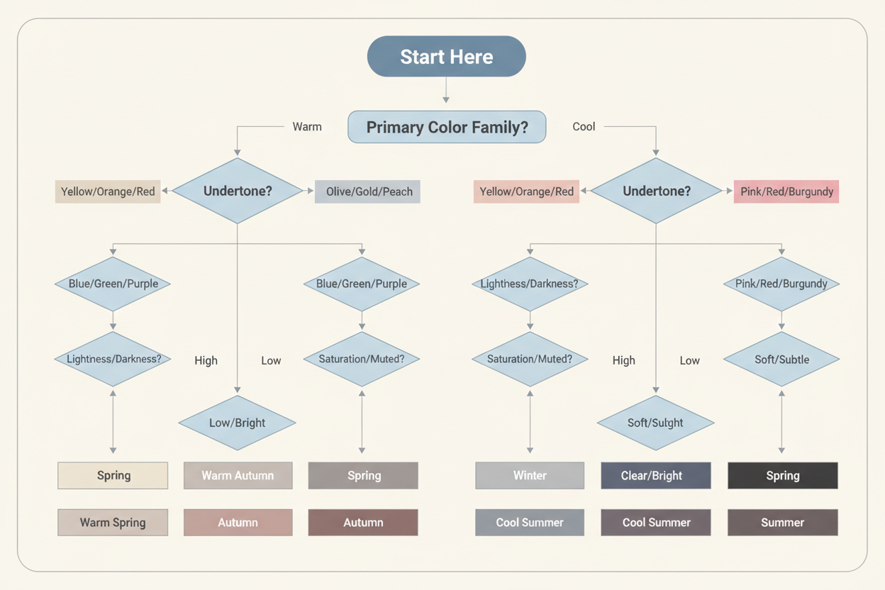 Seasonal Color Analysis Explained for Beginners flowchart resolver