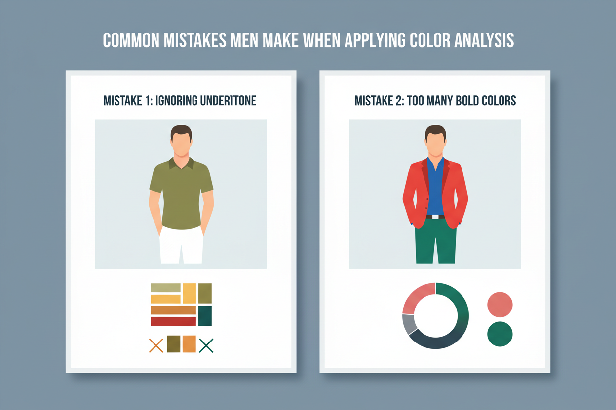 Seasonal Color Analysis for Men: Full Guide section visual for Common Mistakes Men Make When Applying Color Analysis