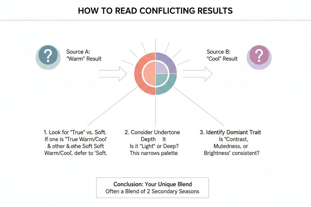 Skin Undertone Test at Home section visual for How to Read Conflicting Results