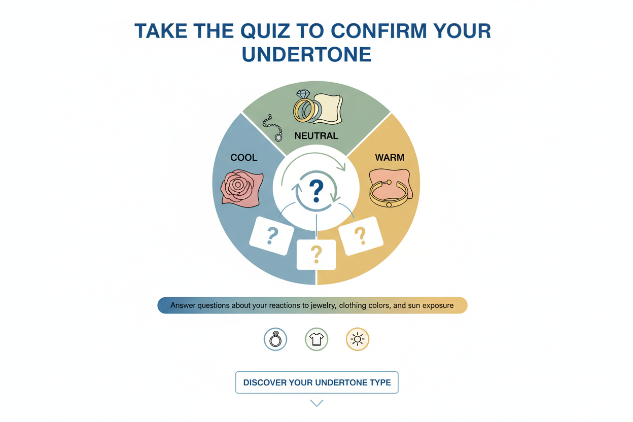 Skin Undertone Test at Home section visual for Take the Quiz to Confirm Your Undertone