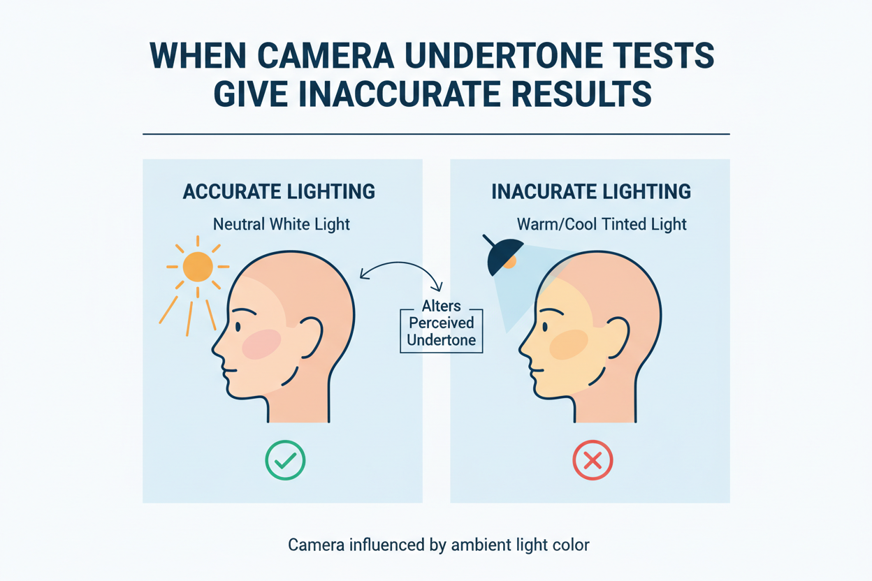 Skin Undertone Test With Camera: Pros and Cons section visual for When Camera Undertone Tests Give Inaccurate Results