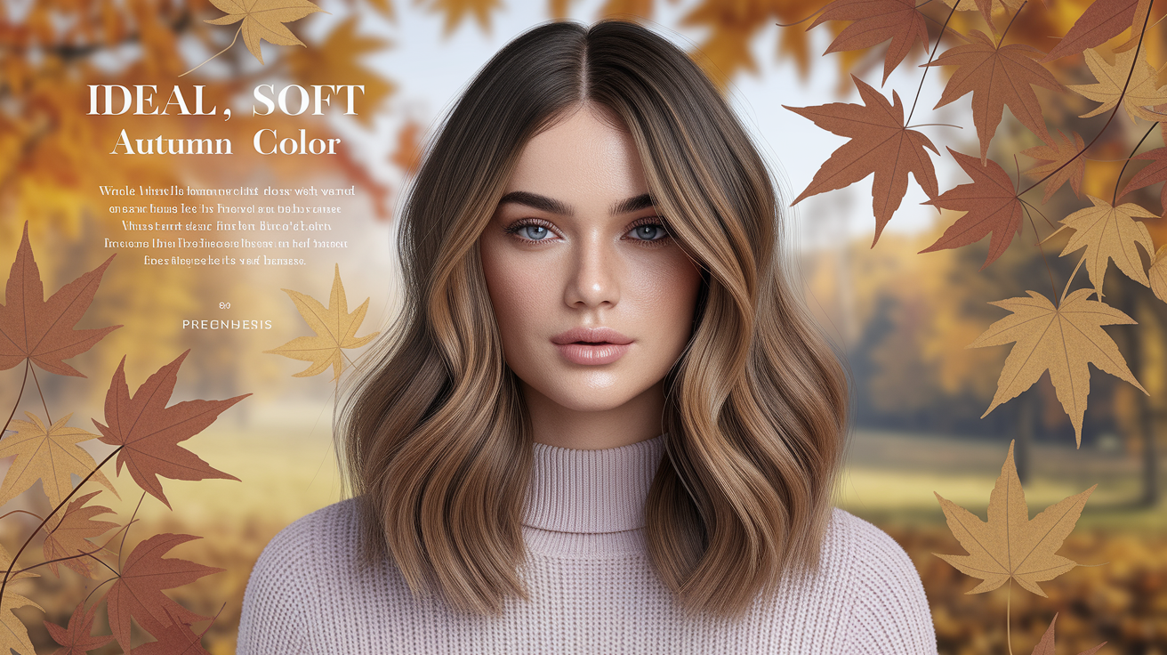 Soft autumn hair color guide showing warm, muted shades that complement the seasonal palette