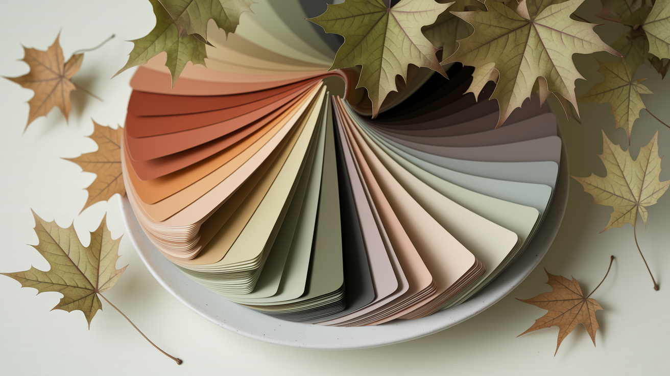 Soft autumn makeup and accessories guide with warm, muted colors