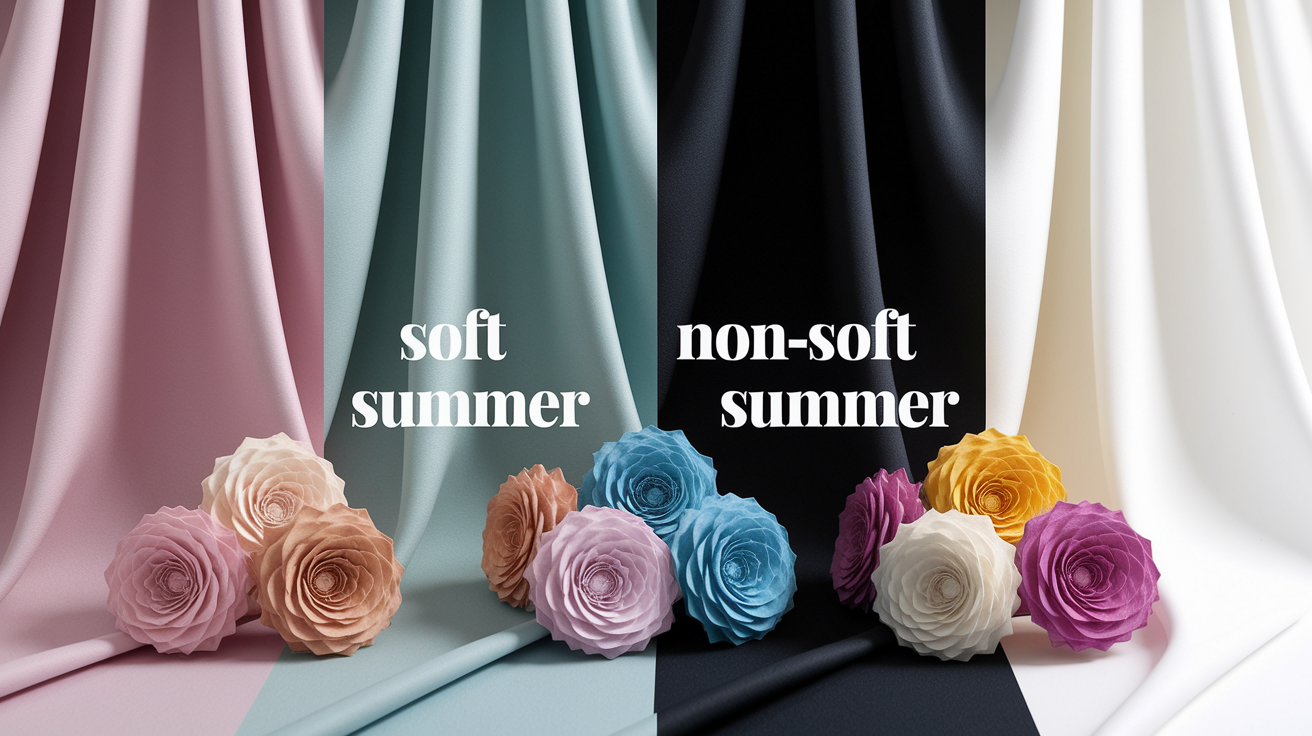 Soft summer beauty and accessories guide with cool, muted makeup and jewelry