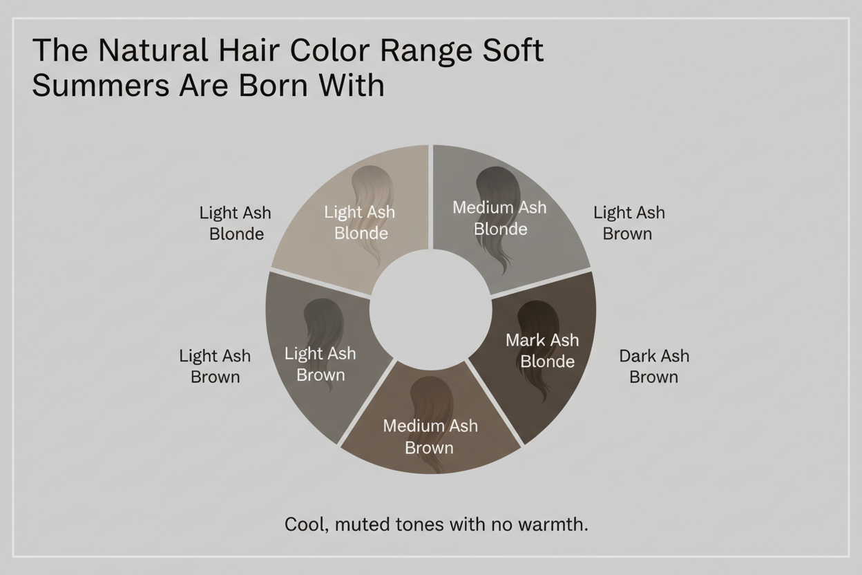 Soft Summer Hair Colors That Actually Work section visual for The Natural Hair Color Range Soft Summers Are Born With