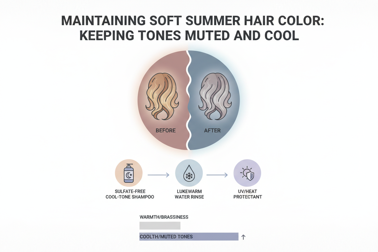 Soft Summer Hair Colors That Actually Work section visual for Maintaining Soft Summer Hair Color: Keeping Tones Muted and Cool
