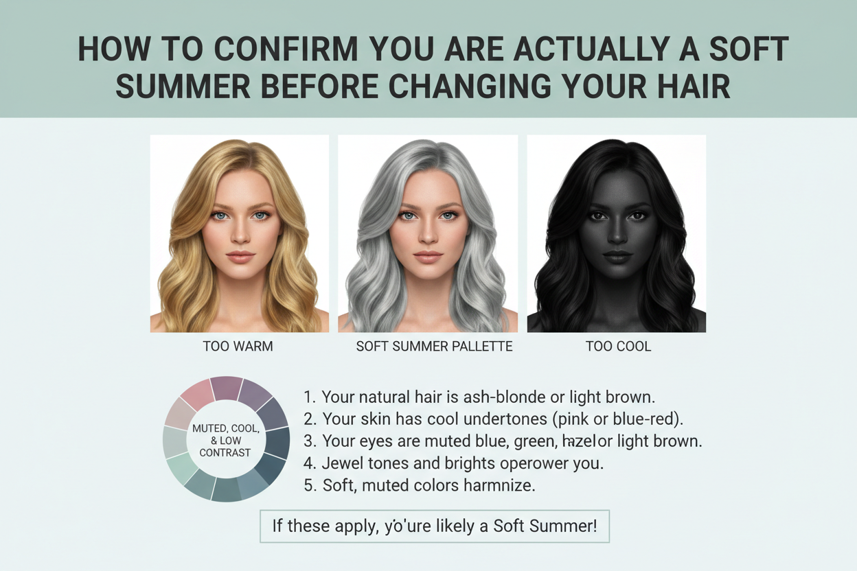 Soft Summer Hair Colors That Actually Work section visual for How to Confirm You Are Actually a Soft Summer Before Changing Your Hair