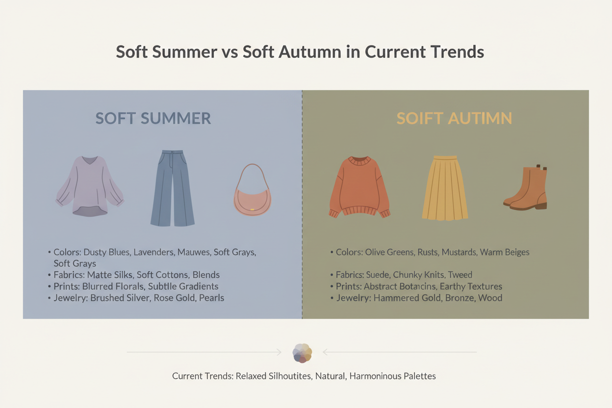 Soft Summer vs Soft Autumn: Key Differences section visual for Soft Summer vs Soft Autumn in Current Trends