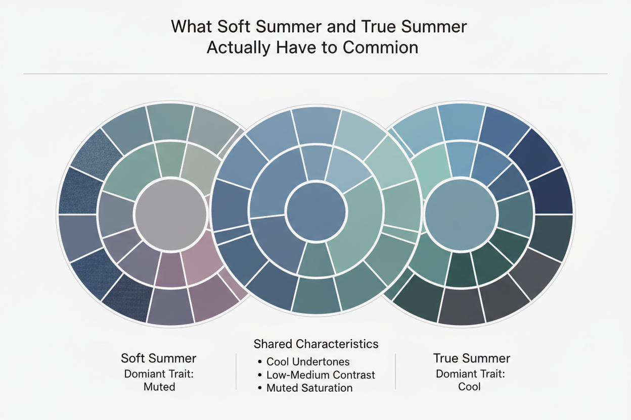 Soft Summer vs True Summer section visual for What Soft Summer and True Summer Actually Have in Common