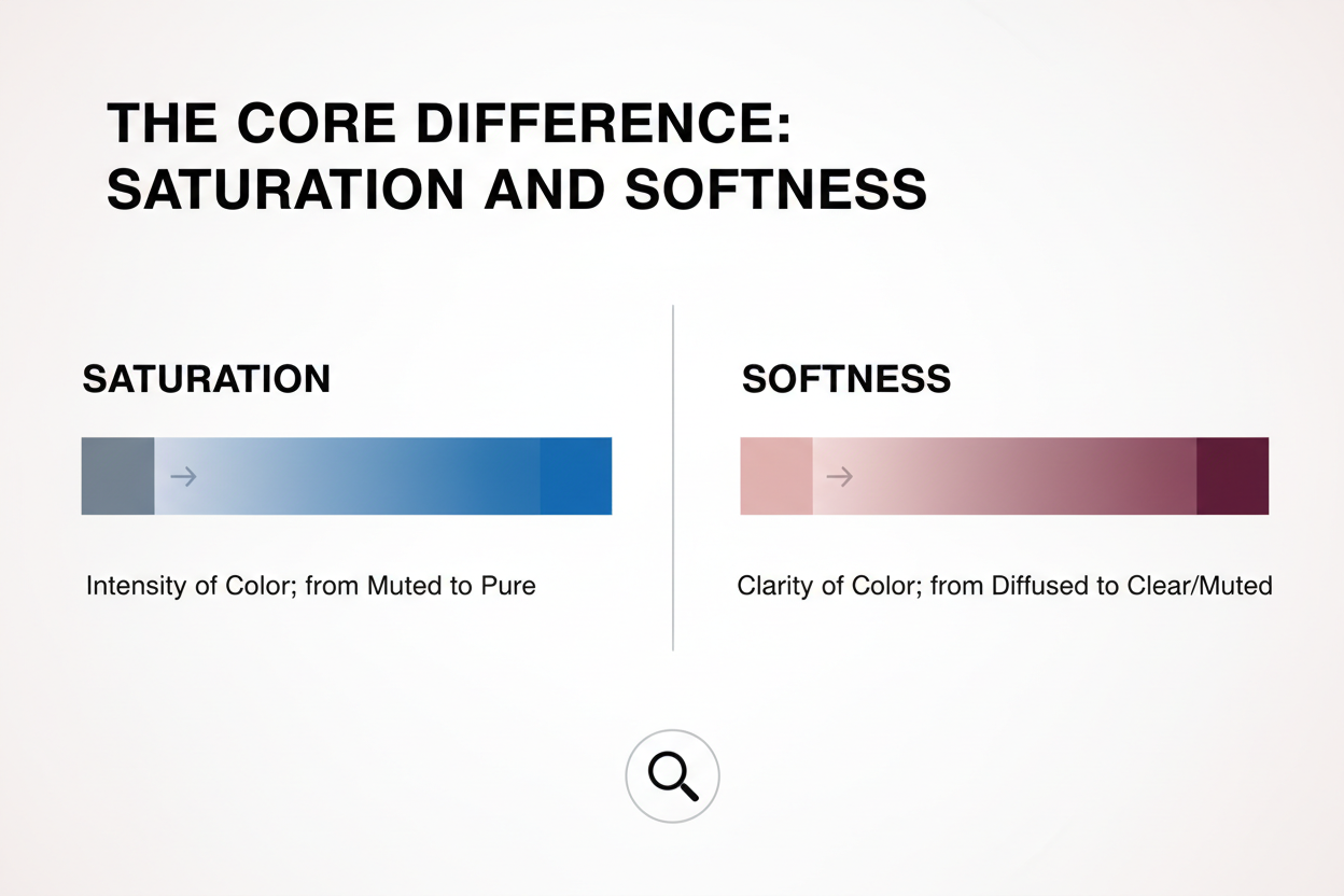 Soft Summer vs True Summer section visual for The Core Difference: Saturation and Softness