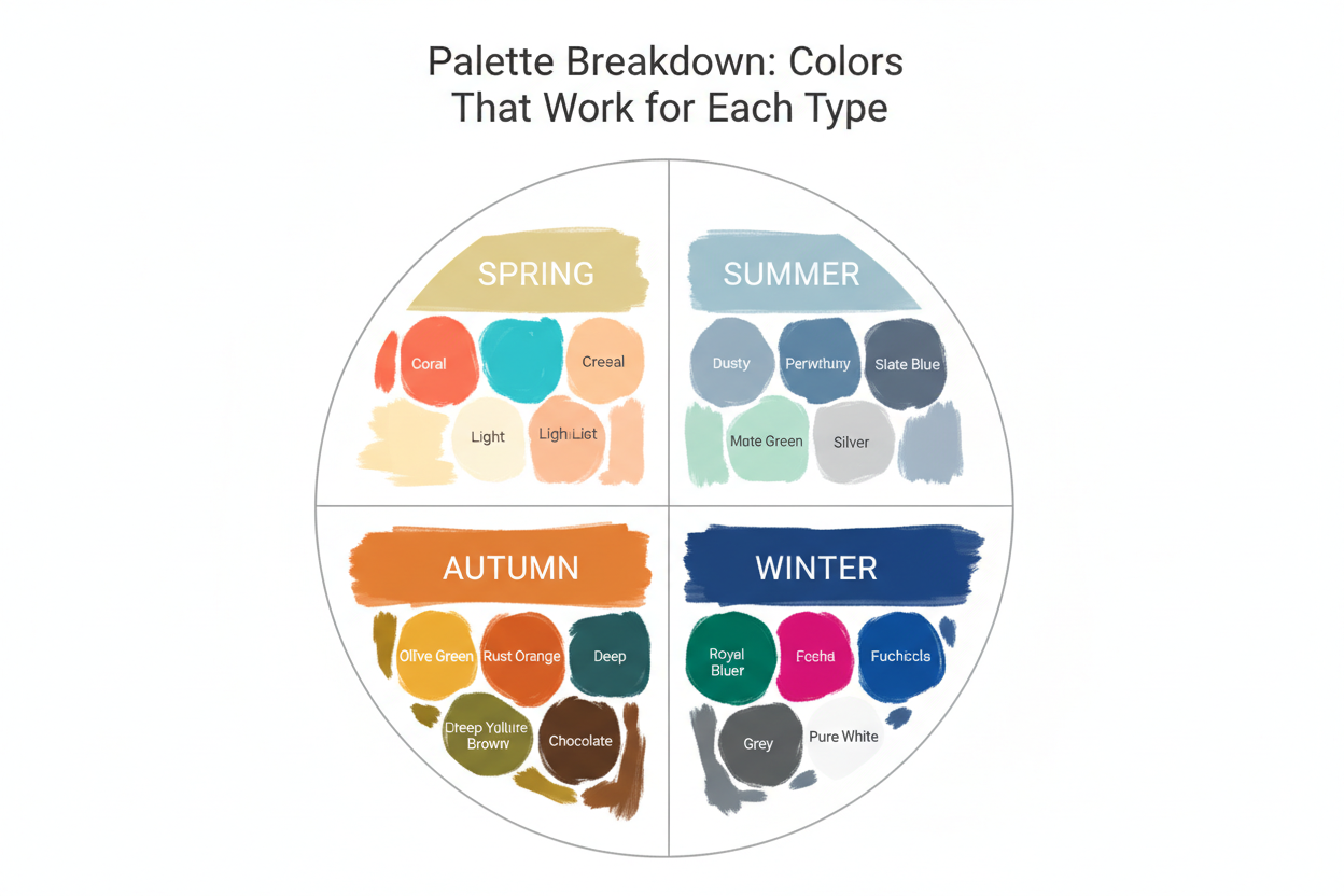 Soft Summer vs True Summer section visual for Palette Breakdown: Colors That Work for Each Type
