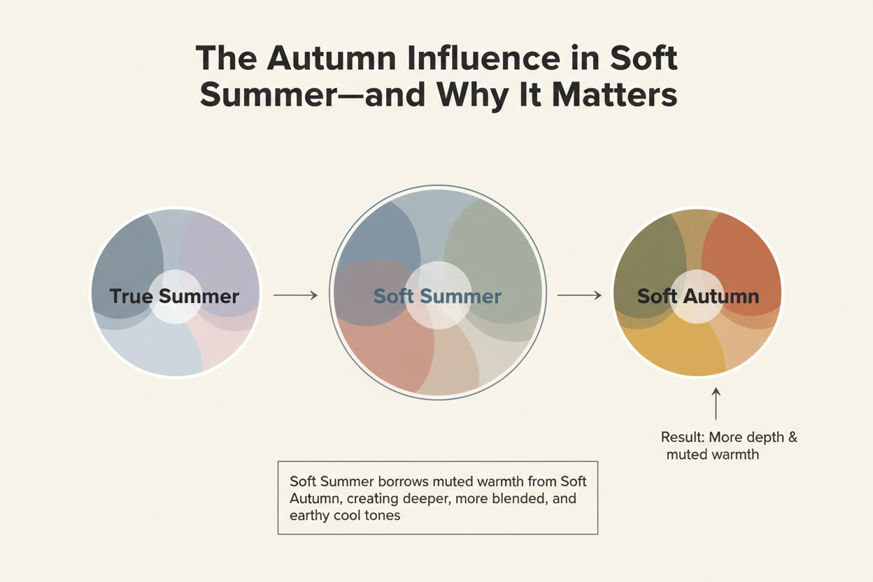 Soft Summer vs True Summer section visual for The Autumn Influence in Soft Summer—and Why It Matters