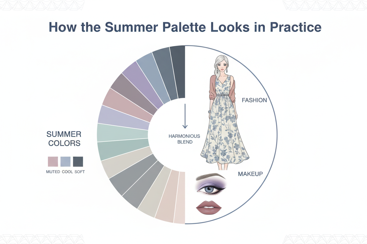 Spring vs Summer Palette Differences section visual for How the Summer Palette Looks in Practice