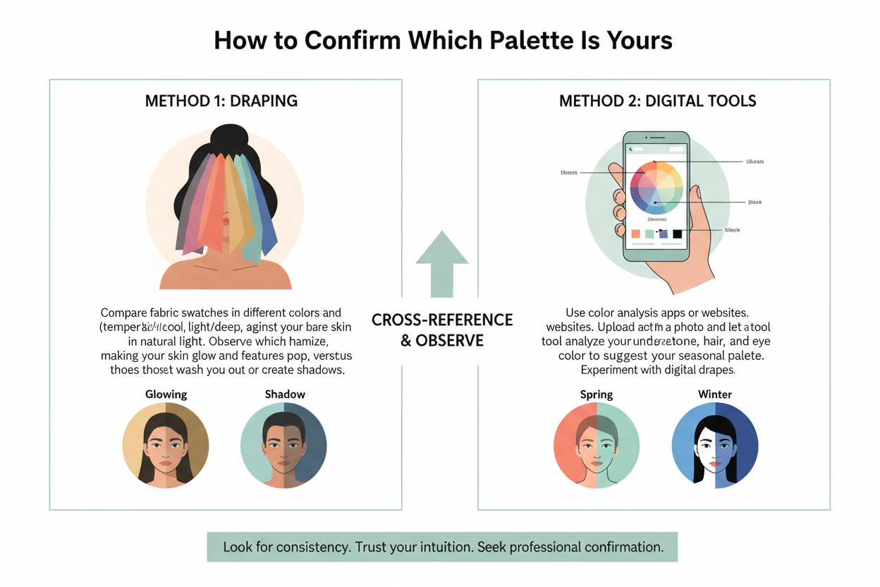 Spring vs Summer Palette Differences section visual for How to Confirm Which Palette Is Yours