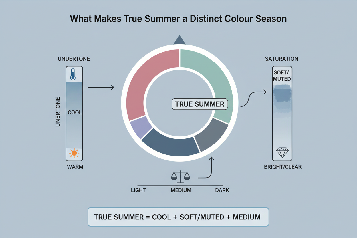 Summer Palette Makeup Guide section visual for What Makes True Summer a Distinct Colour Season