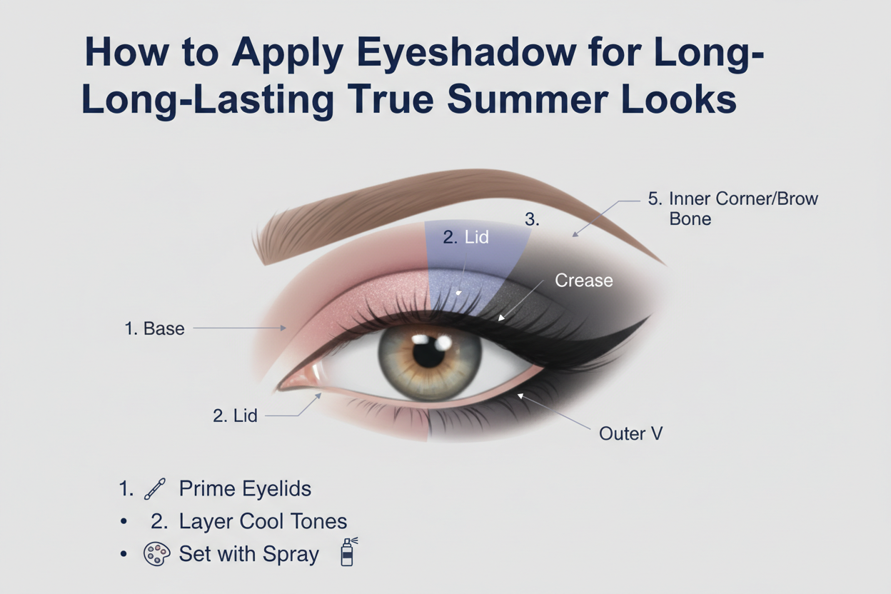Summer Palette Makeup Guide section visual for How to Apply Eyeshadow for Long-Lasting True Summer Looks