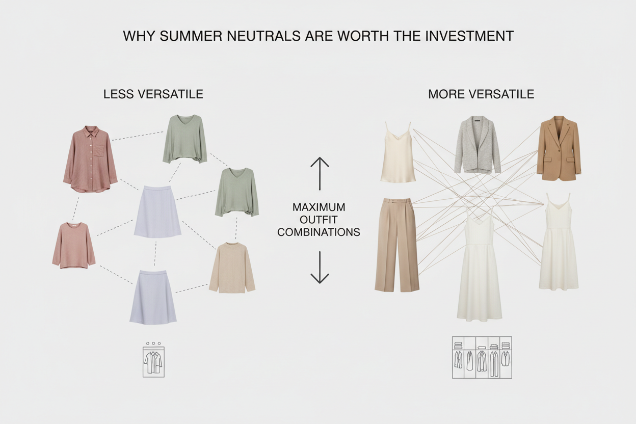 Summer Palette Neutrals and Accent Colors section visual for Why Summer Neutrals Are Worth the Investment