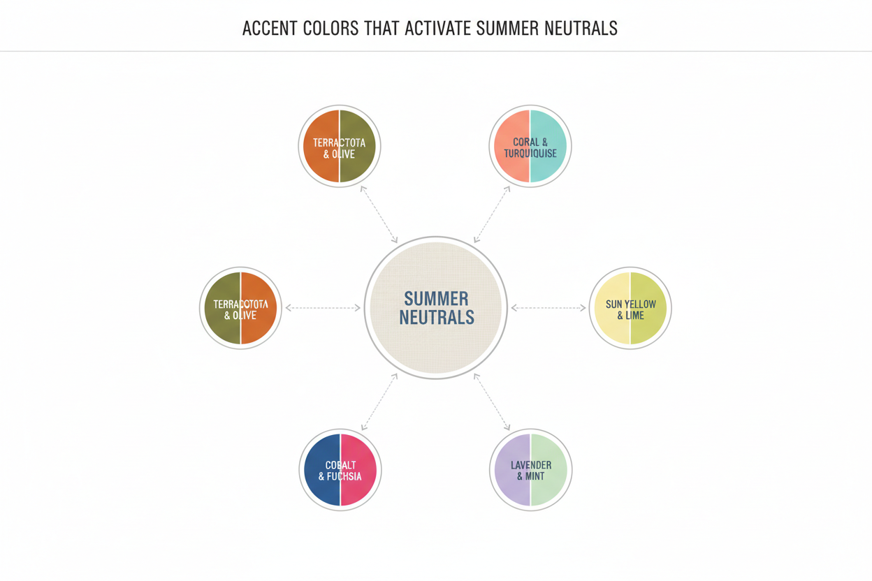 Summer Palette Neutrals and Accent Colors section visual for Accent Colors That Activate Summer Neutrals