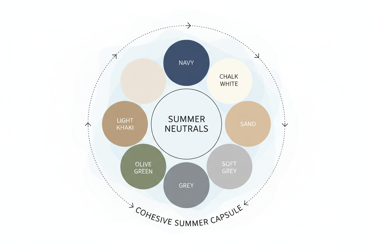 Summer Palette Neutrals and Accent Colors section visual for Building a Cohesive Summer Capsule Around These Neutrals