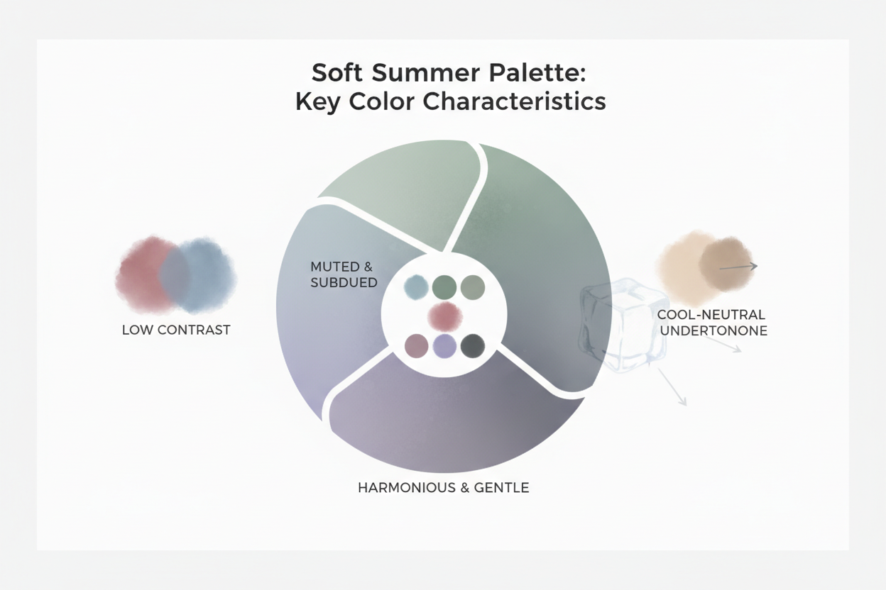 Summer vs Autumn Palette Differences section visual for Soft Summer Palette: Key Color Characteristics