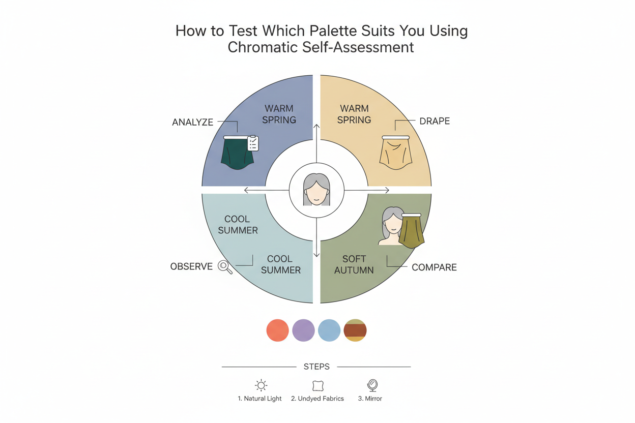 Summer vs Autumn Palette Differences section visual for How to Test Which Palette Suits You Using Chromatic Self-Assessment