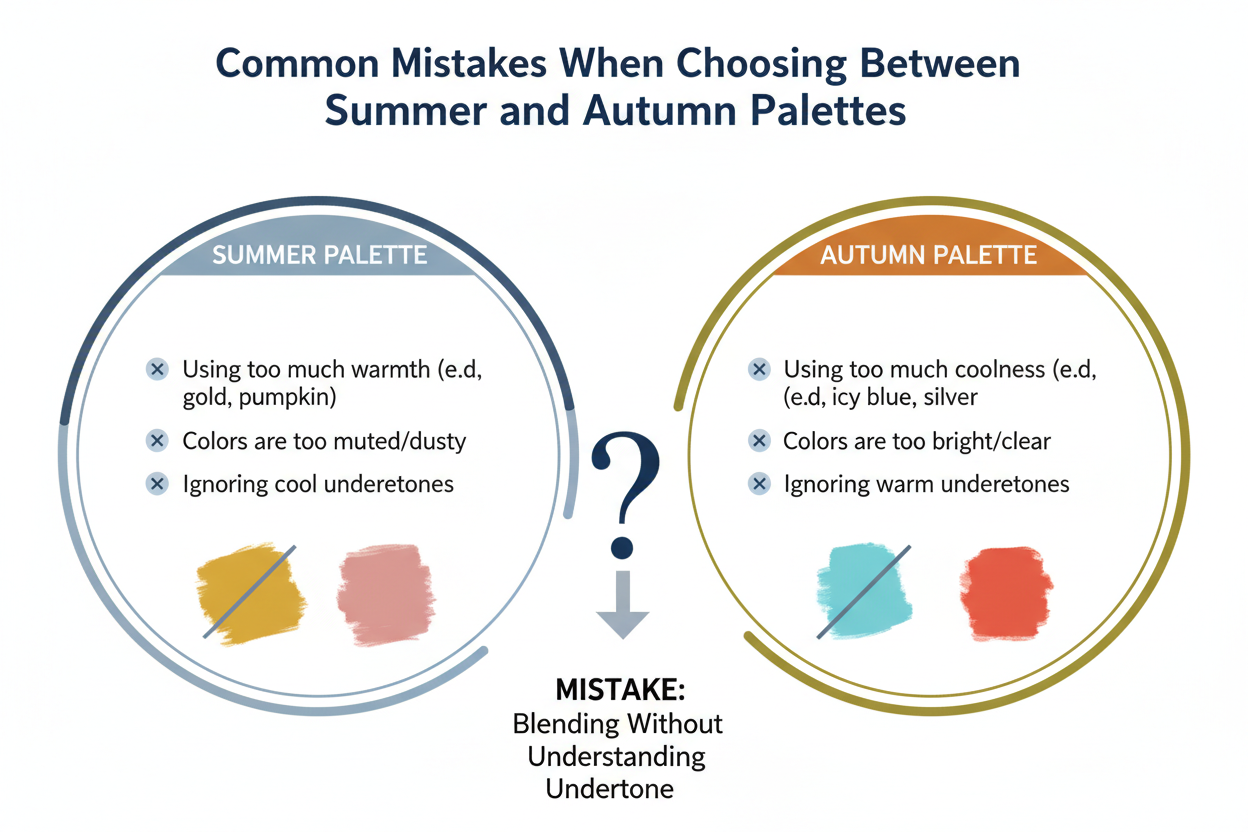 Summer vs Autumn Palette Differences section visual for Common Mistakes When Choosing Between Summer and Autumn Palettes