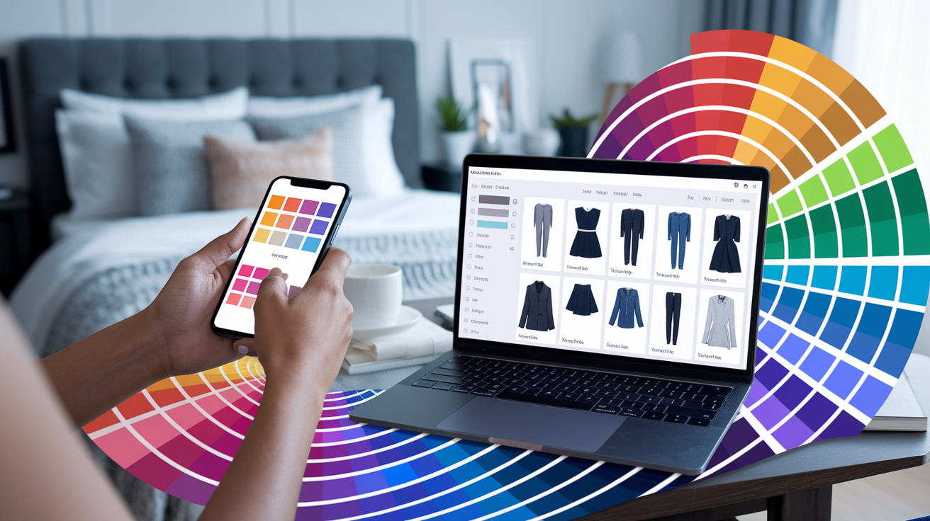 Digital color testing methods including phone selfies and online tools for virtual try-ons