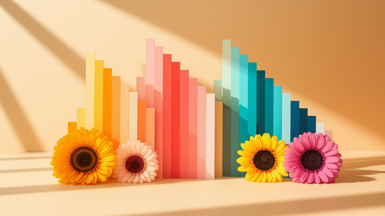 Key characteristics of true spring color palette showing warm undertones, bright saturation, and light values for golden skin types