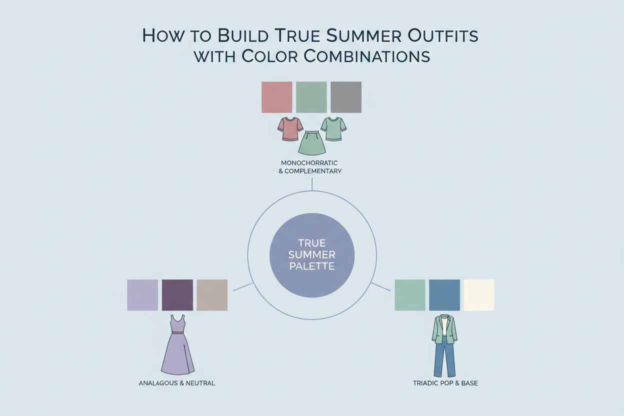True Summer Color Palette Guide section visual for How to Build True Summer Outfits with Color Combinations