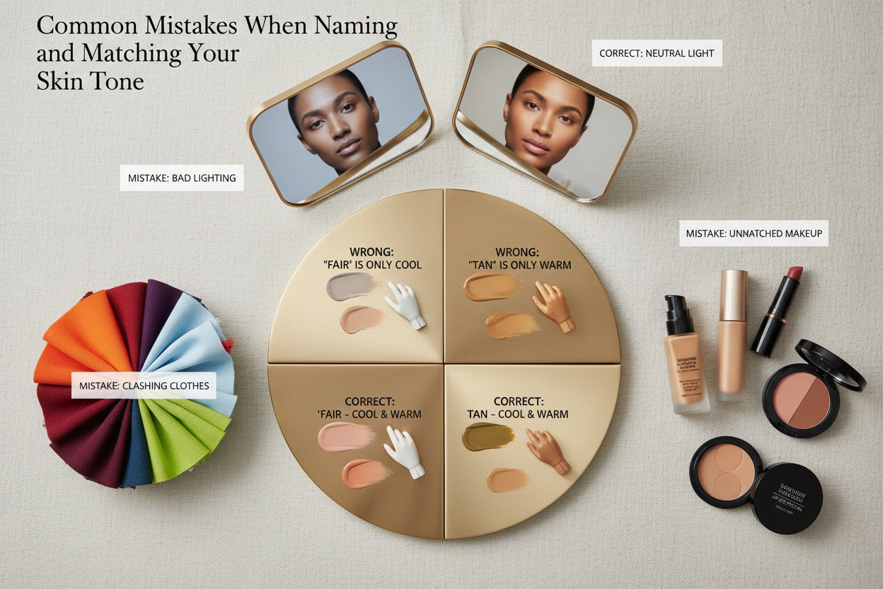 Types of Skin Tones and Names section visual for Common Mistakes When Naming and Matching Your Skin Tone