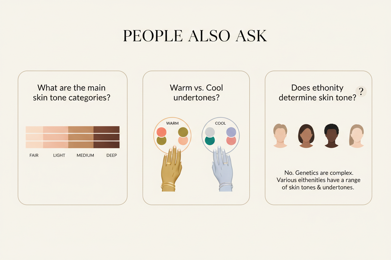Types of Skin Tones and Names section visual for People Also Ask
