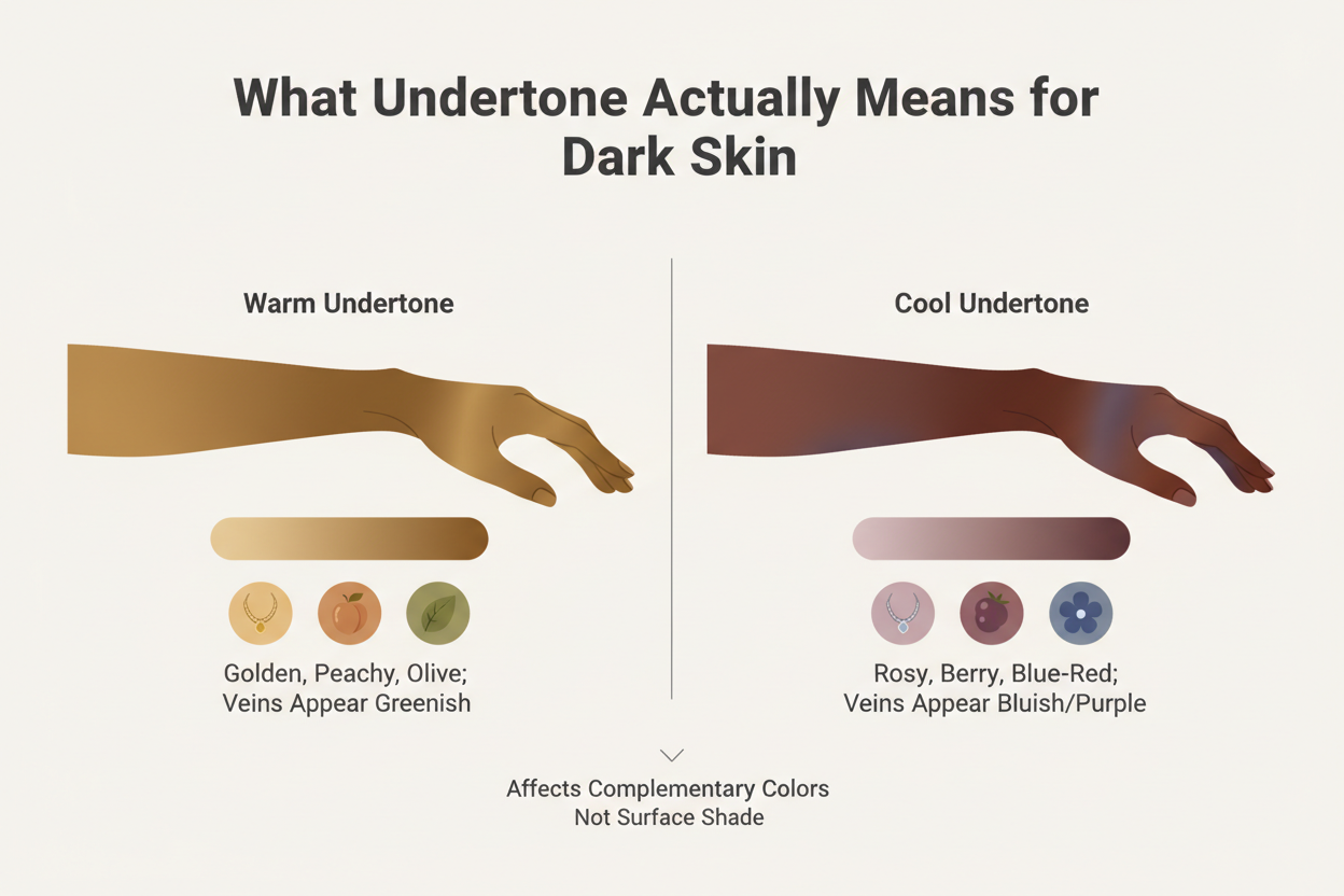 Undertone Test for Dark Skin section visual for What Undertone Actually Means for Dark Skin
